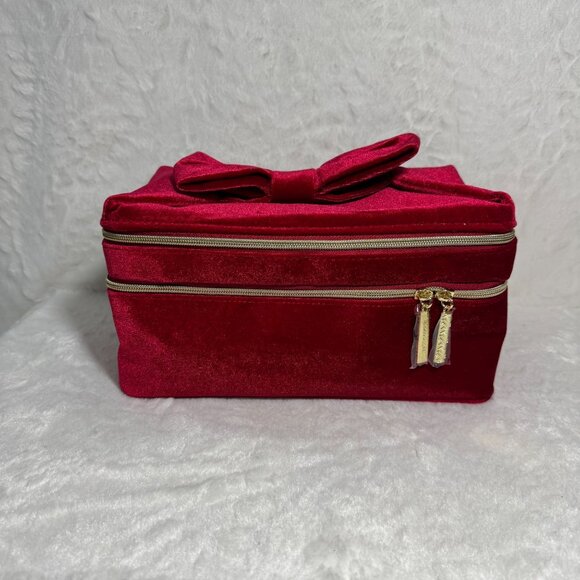 Estee Lauder Other - New 2024 Estee Lauder Red Velvet Soft Make-Up Case w Bow 2 Compartments